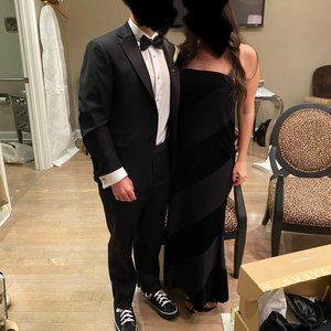 Black Strapless Spiral Dress - Norma Kamali